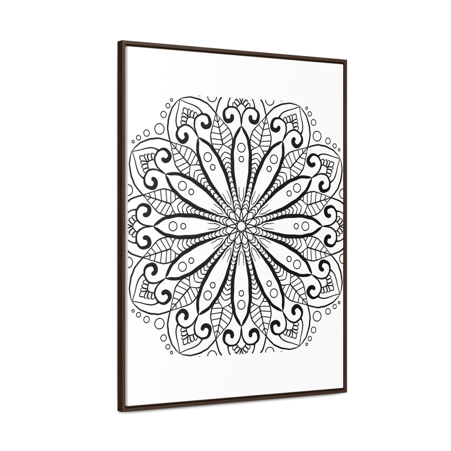 Beautiful handmade black and white mandala art on gallery canvas wraps