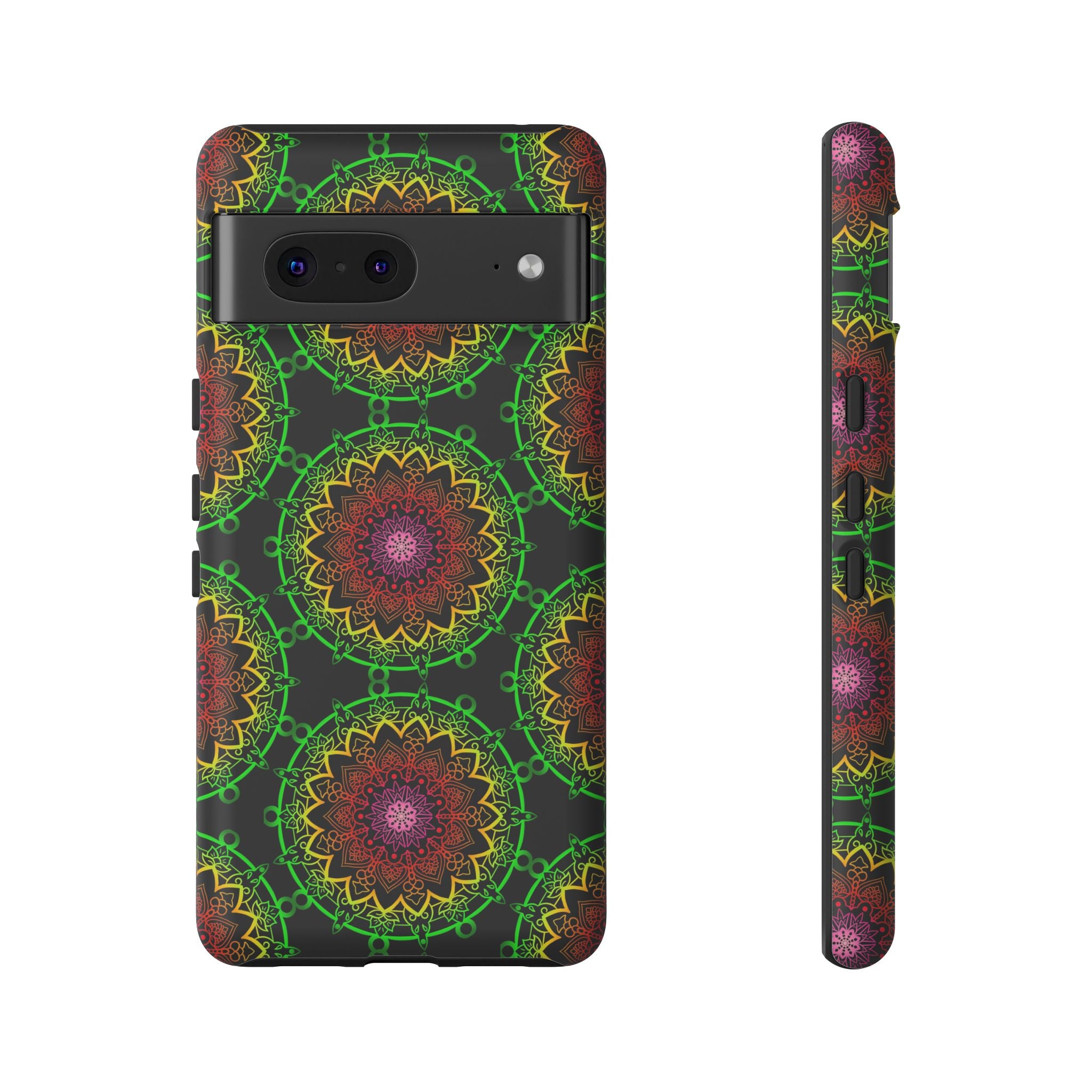 Custodia per telefono con mandala artistica, motivi audaci e stile moderno
