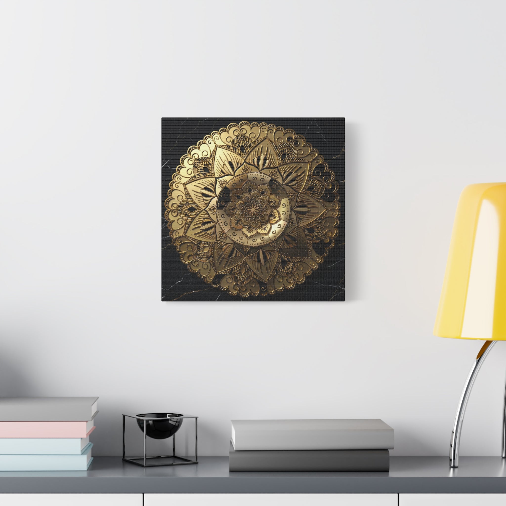 Golden Echo in the Void – Matte Stretched Canvas