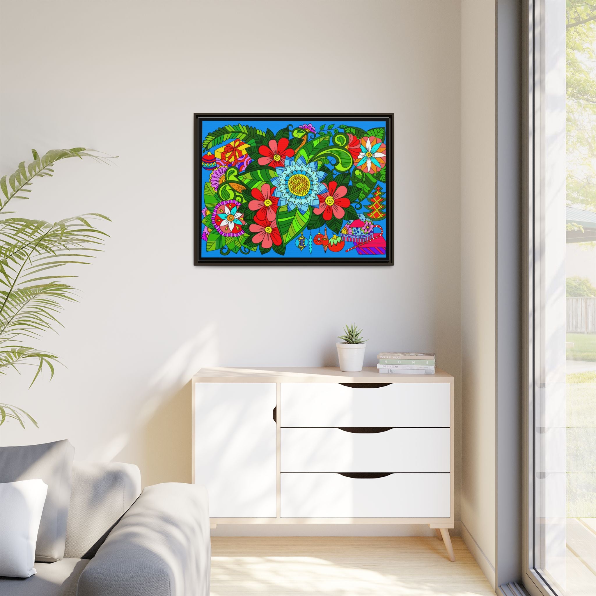 Floral Mandala Art Print With Lush Colors And Creative Energy