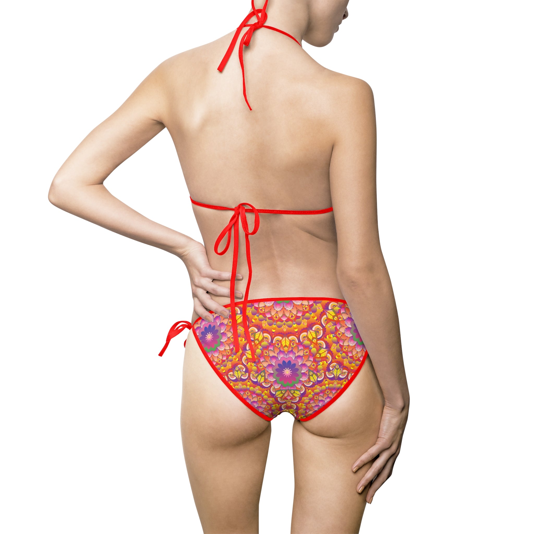 Bikini con stampa floreale psichedelica per un'atmosfera da spiaggia energica