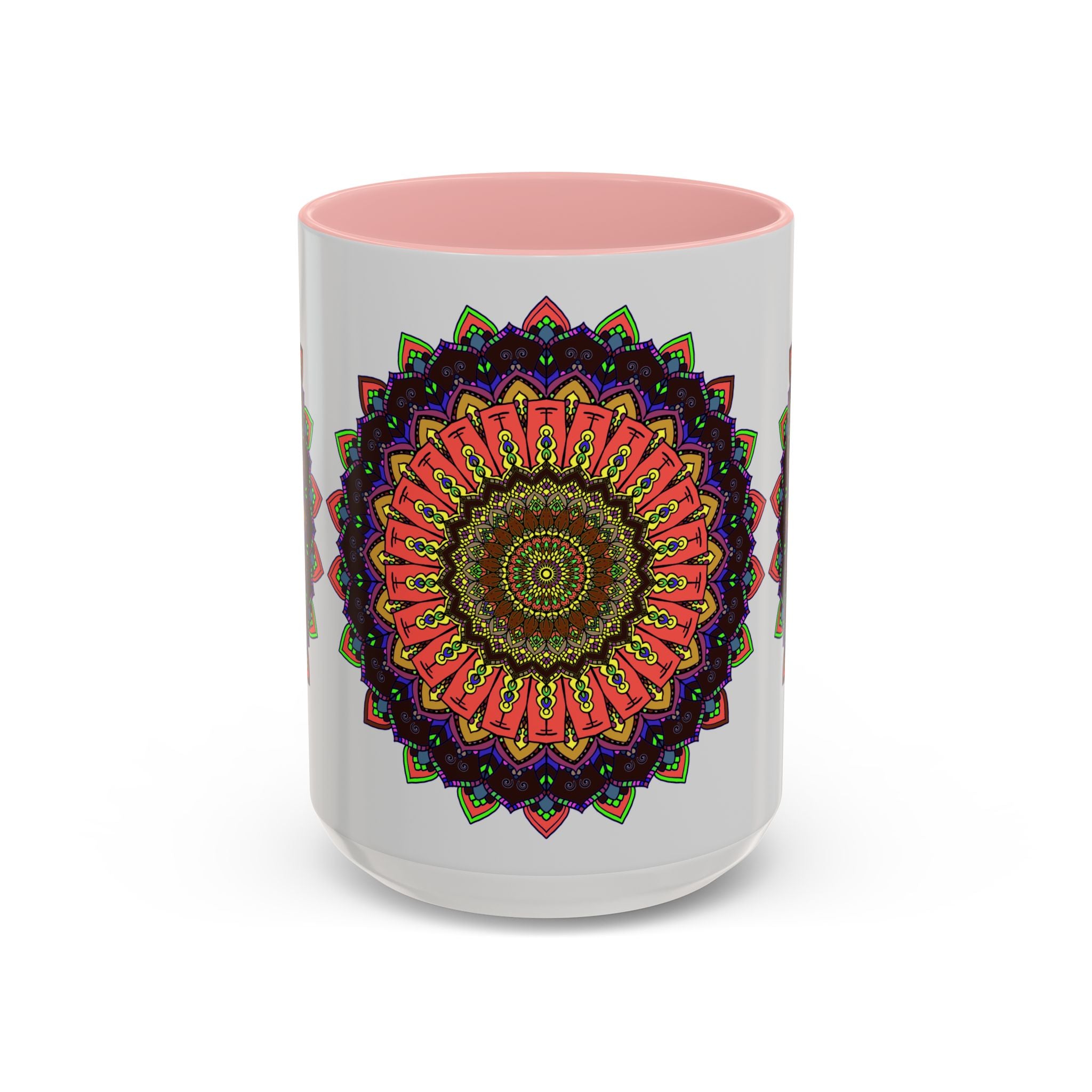 Handcrafted ceramic mug with vibrant and eye-catching design