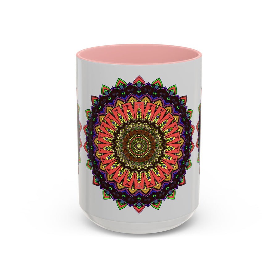 Handcrafted ceramic mug with vibrant and eye-catching design
