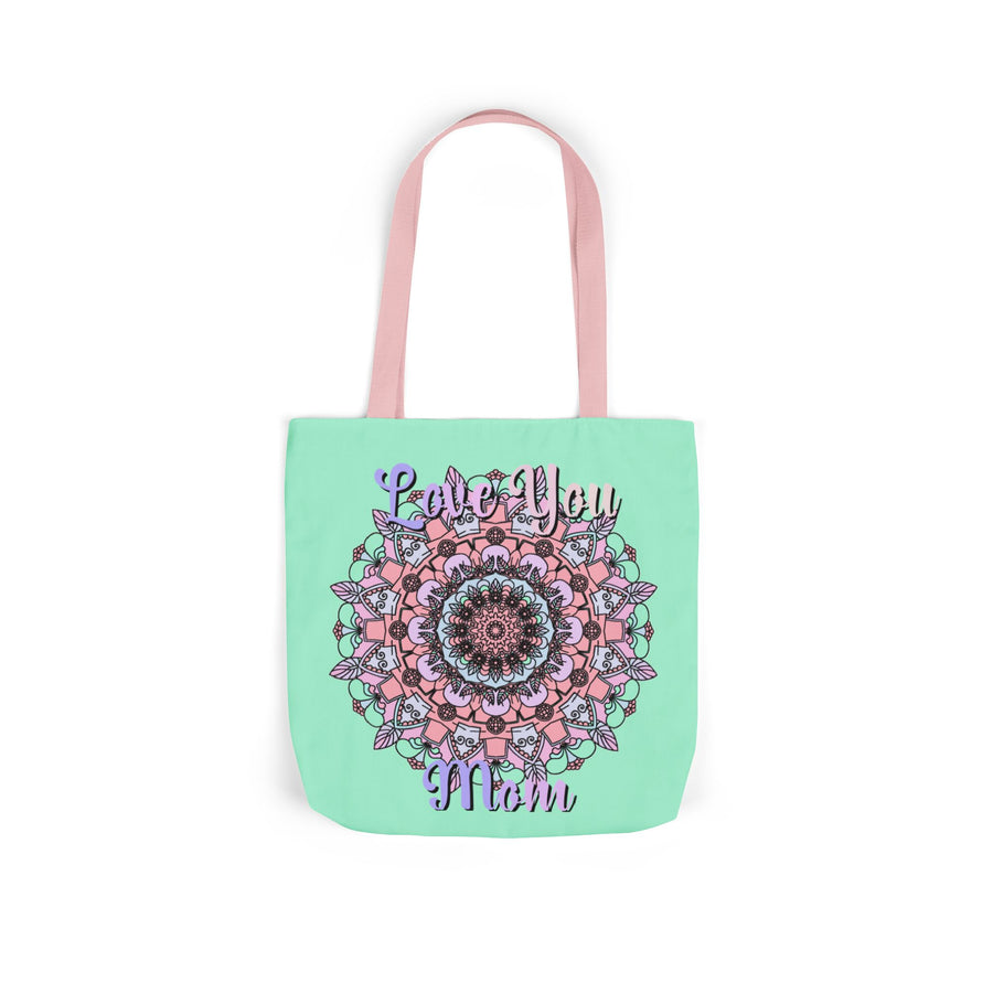 Mandala 'Love You Mom' Canvas Tote — Floral Mother's Day Gift Bag