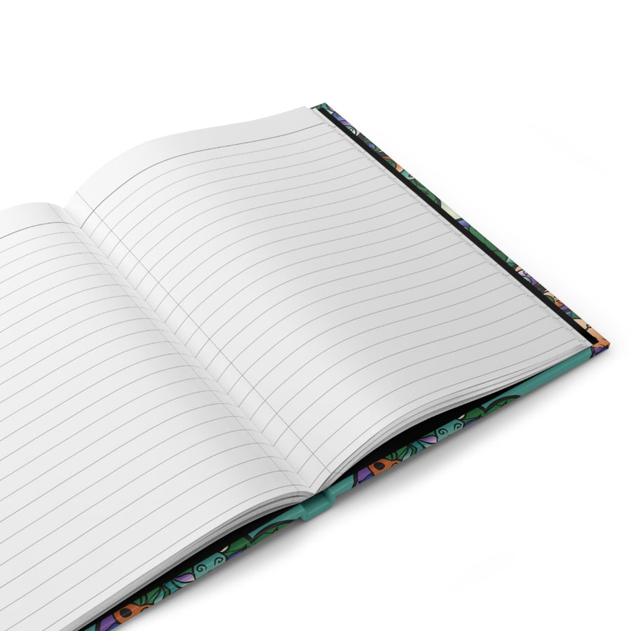 Floral Mandala Hardcover Journal — Matte Teal Patterned Notebook for Writing & Gift