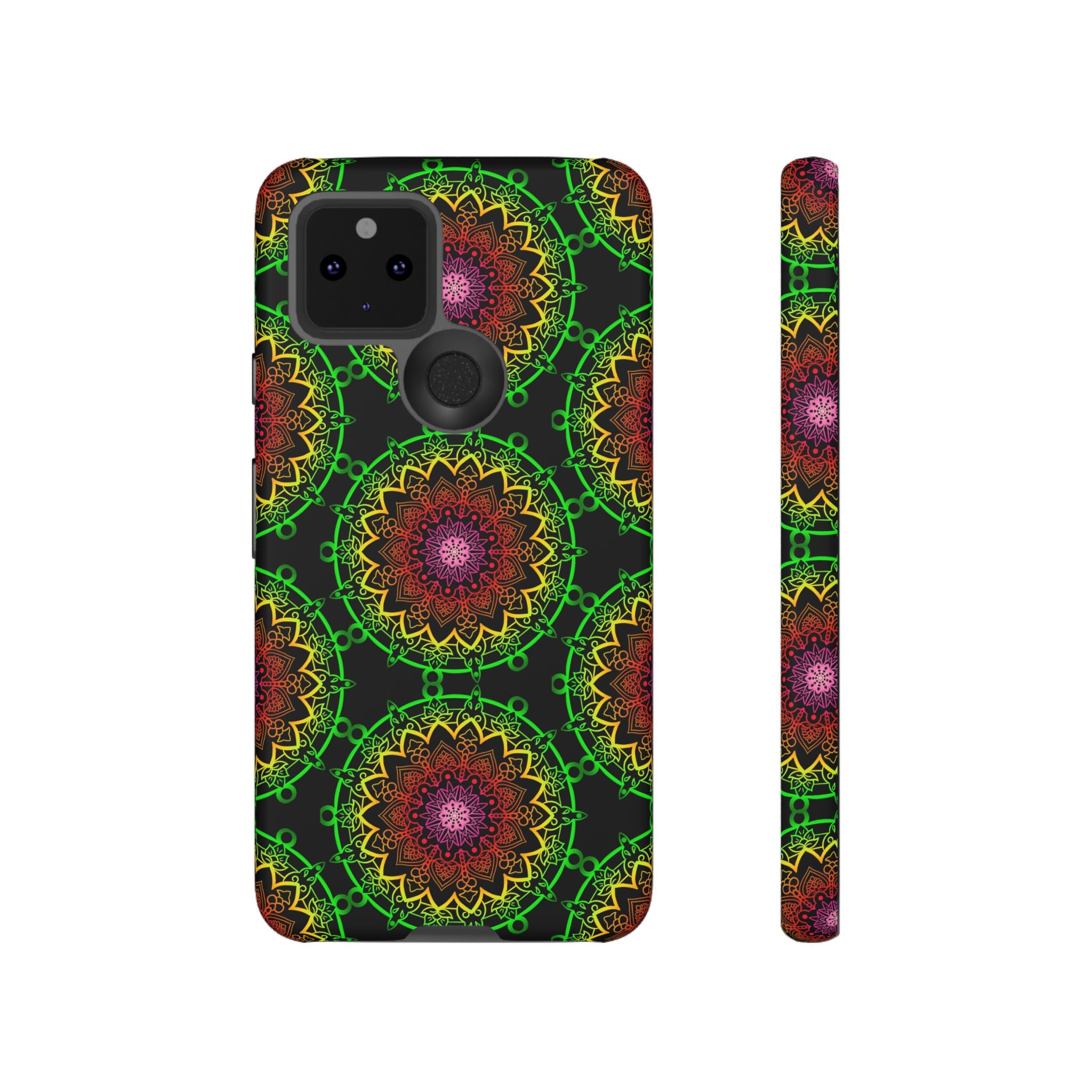 Custodia per telefono con mandala artistica, motivi audaci e stile moderno