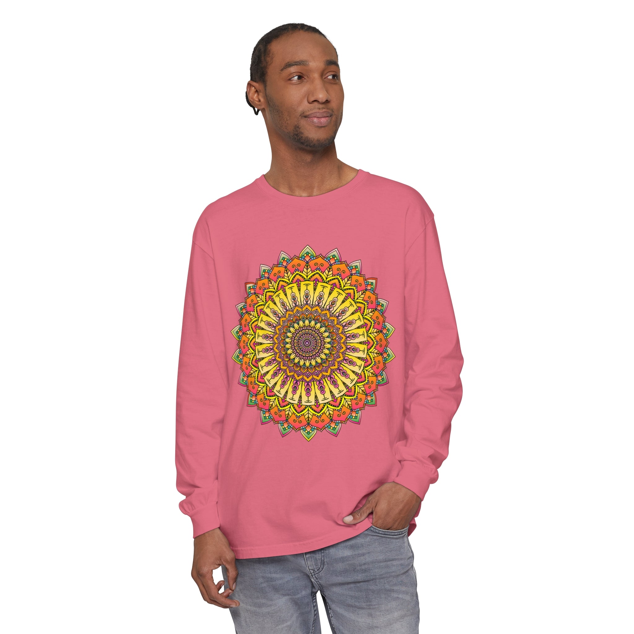 Beautiful Mandala Art Long Sleeve Shirt for Men and Women
