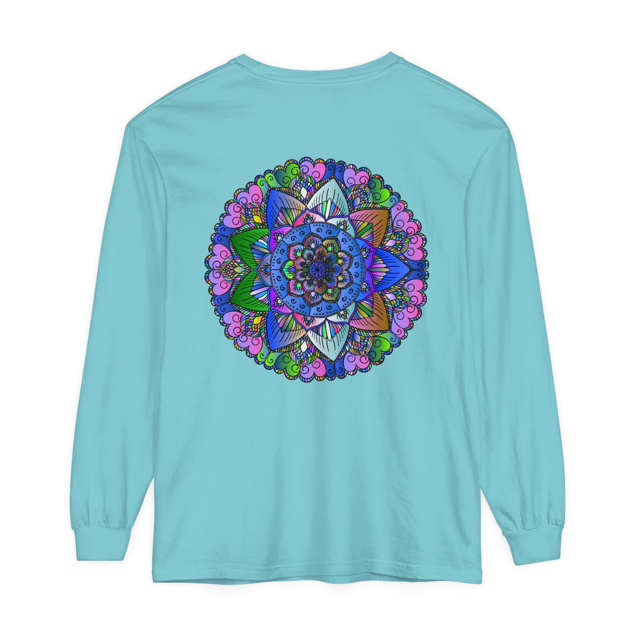 Mandala Print Long Sleeve Shirt for Men and Women in Bright Colors