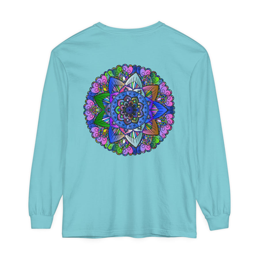 Mandala Print Long Sleeve Shirt for Men and Women in Bright Colors