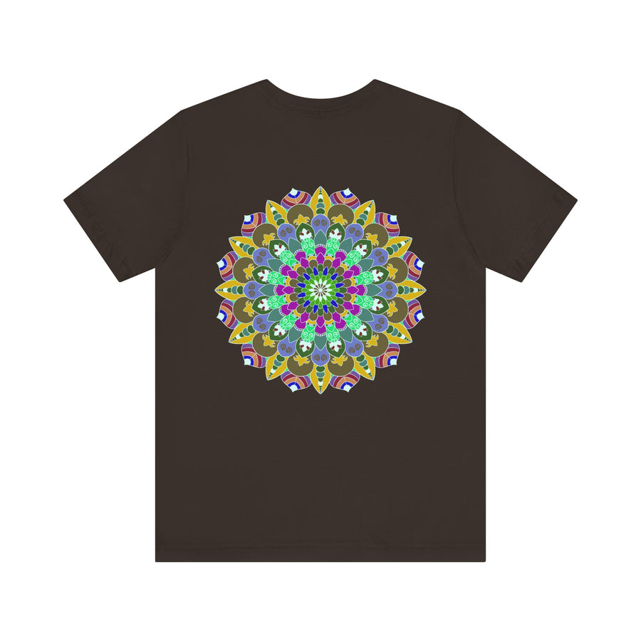 Colorful and intricate Vibrant Mandala Tee representing spiritual peace and harmony