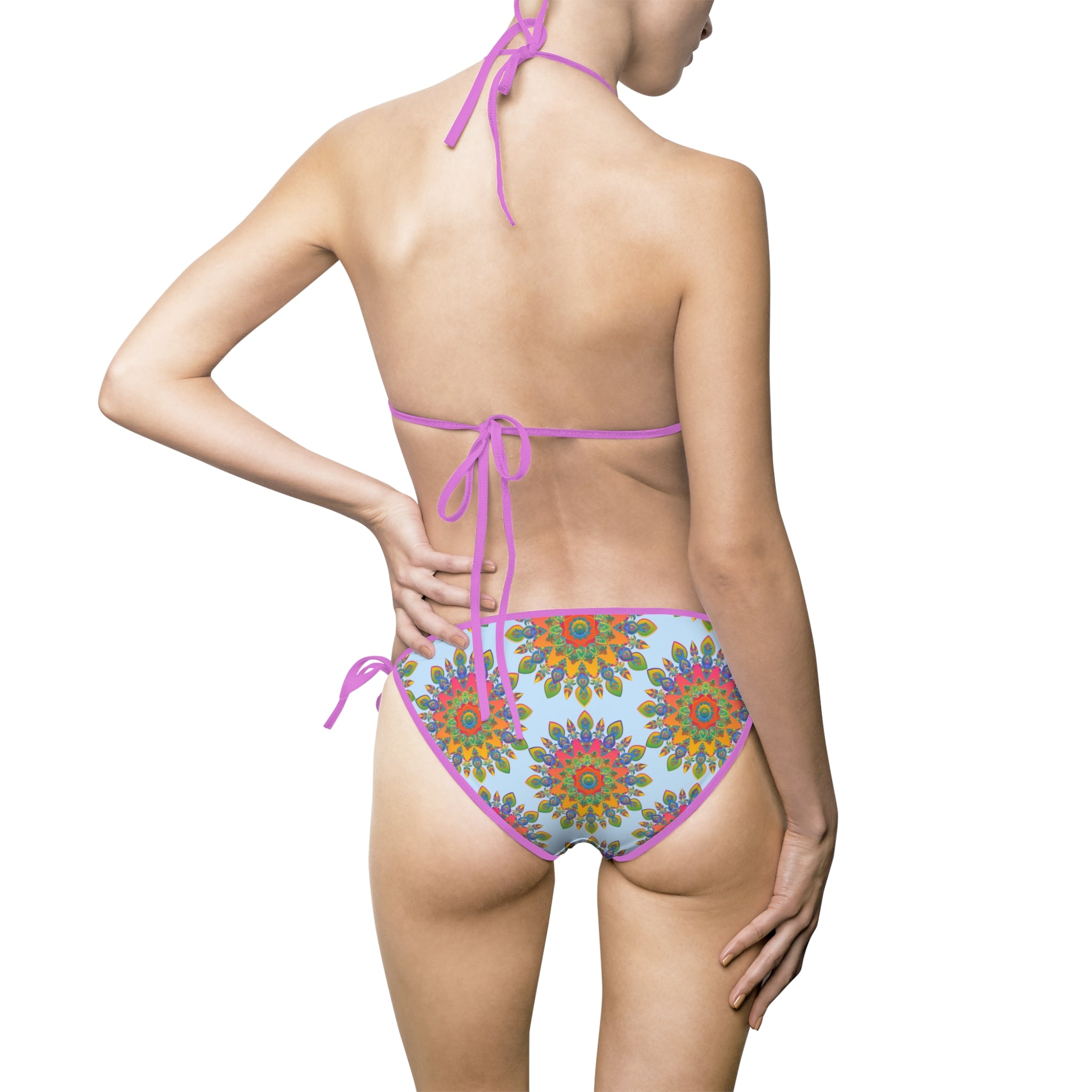 Bikini con stampa mandala audace in vivaci tonalità tropicali