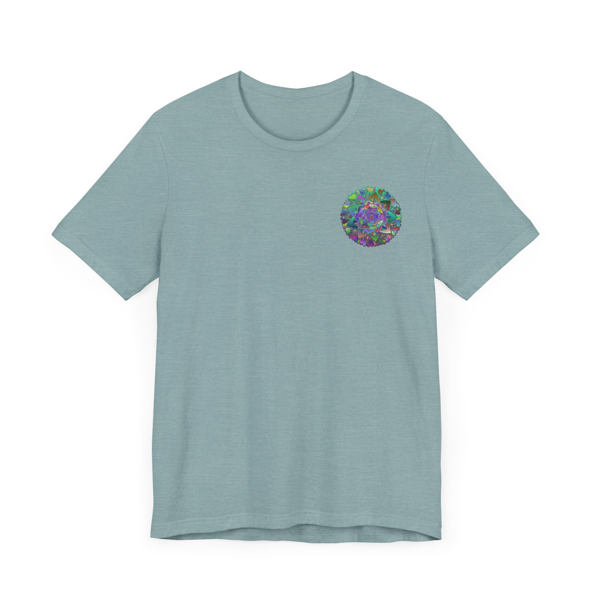Beautiful and colorful mandala design t-shirt promoting spiritual peace and harmony