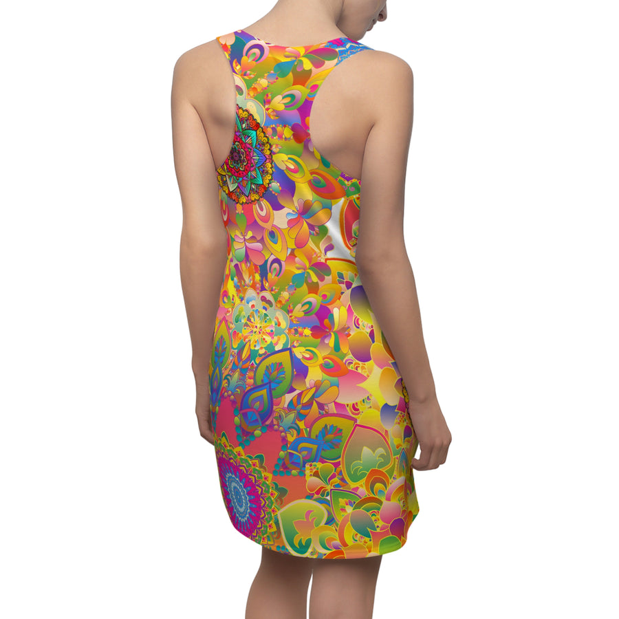 Psychedelic Floral Mandala Racerback Dress