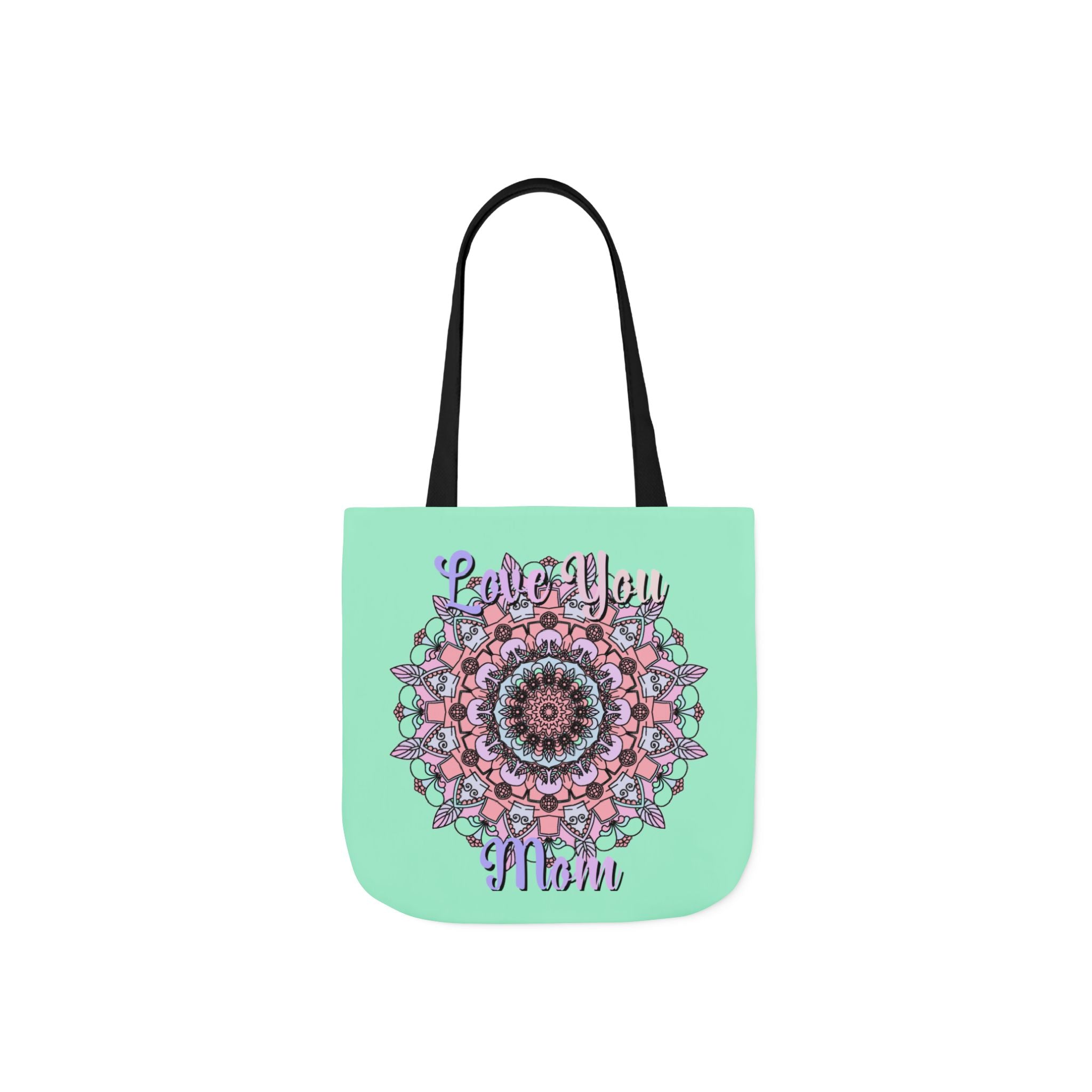 Mandala 'Love You Mom' Canvas Tote — Floral Mother's Day Gift Bag