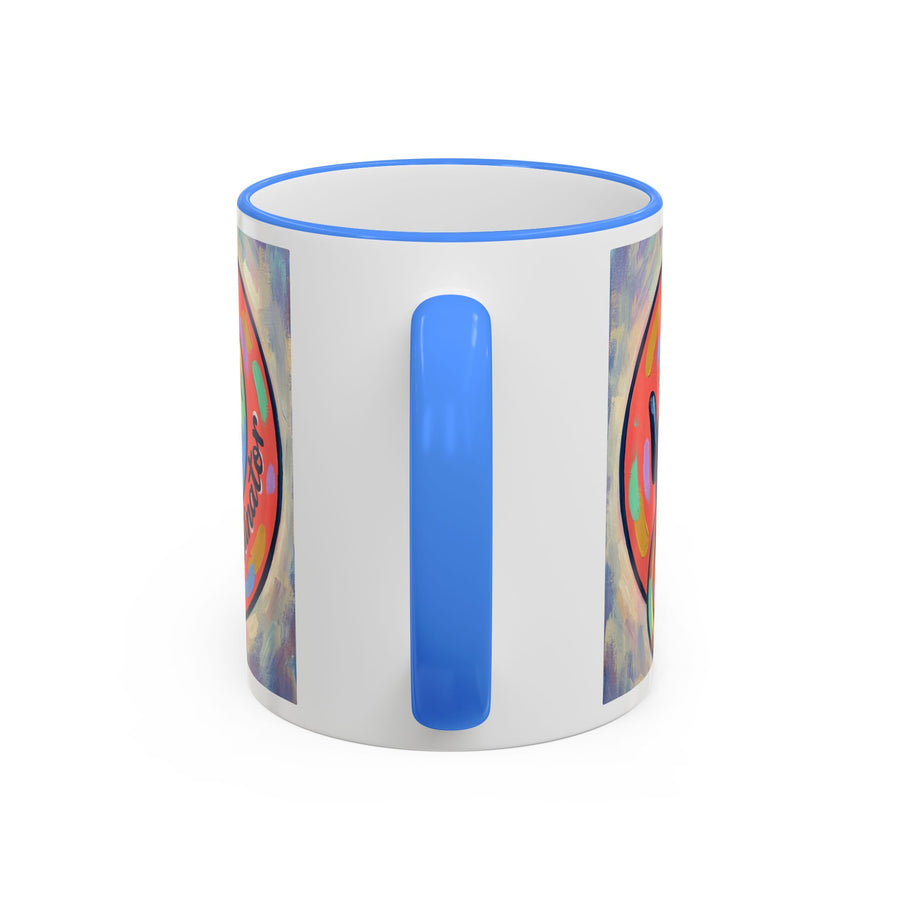 Colorful Paw Print Pet Lover Accent Rim Mug (11oz/15oz)