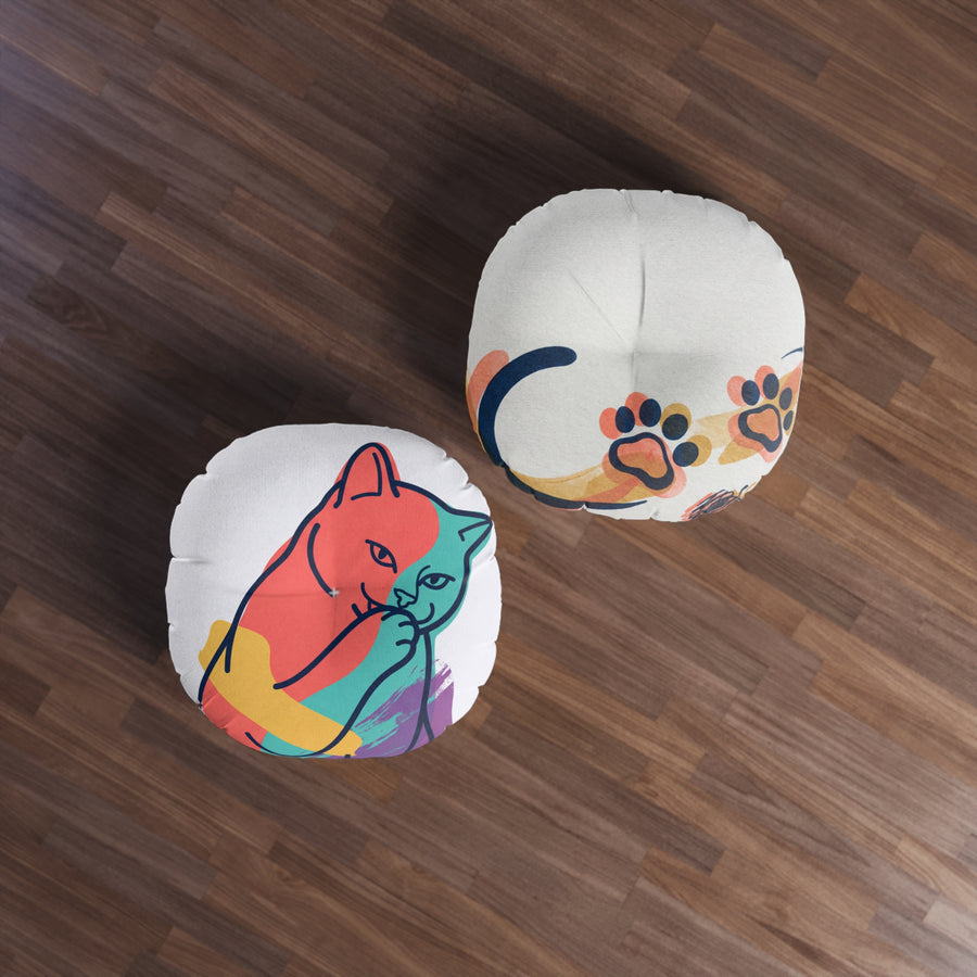 Sarcastic Cat Double-Exposure Floor Pillow