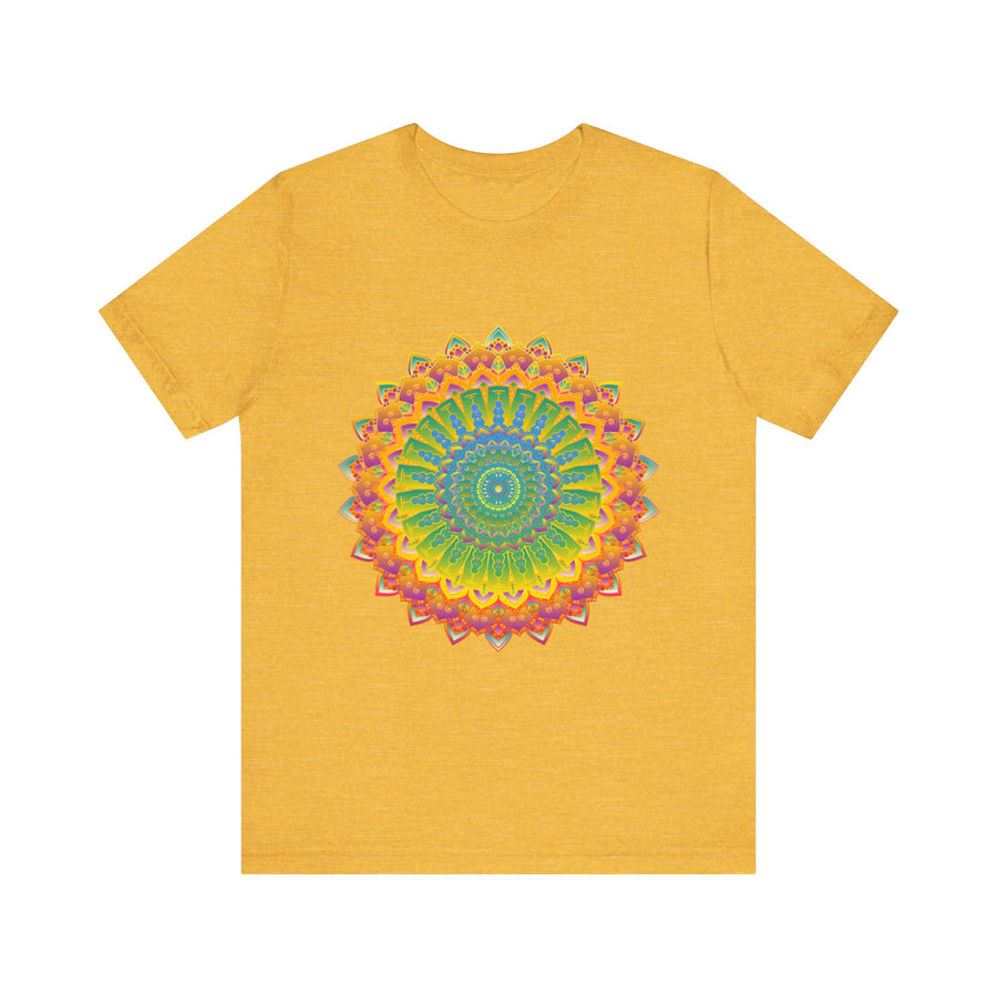 Vibrant Mandala Tee showcasing detailed, intricate art and design in bold colors