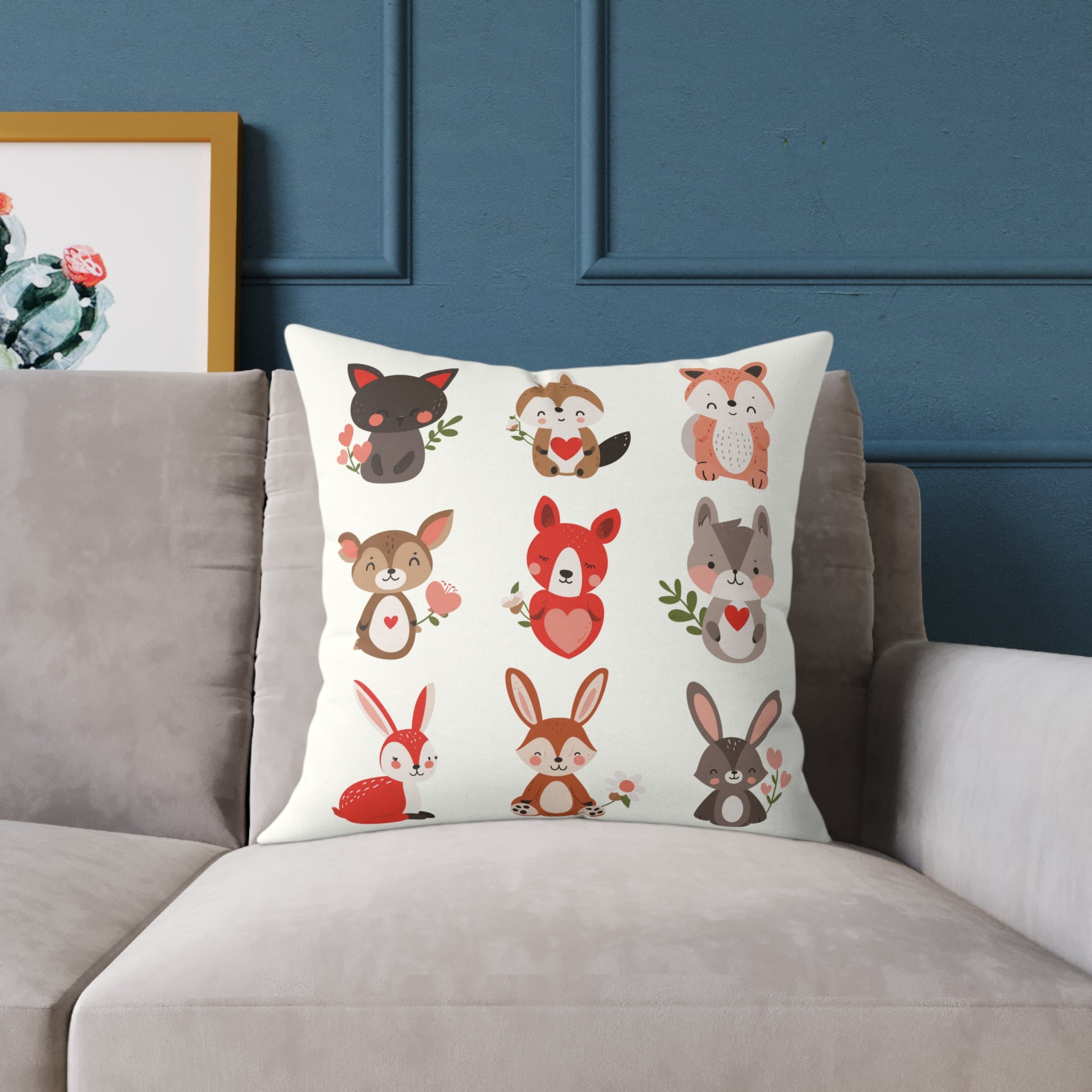Skurriles Tierdruckkissen, gemütliches Wohndekor, Geschenk für Tierliebhaber, Kinderzimmer-Akzent, süßes Kissen, Jahreszeitendekoration