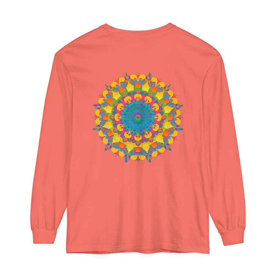 Colorful and intricate mandala design long sleeve unisex t-shirt for all