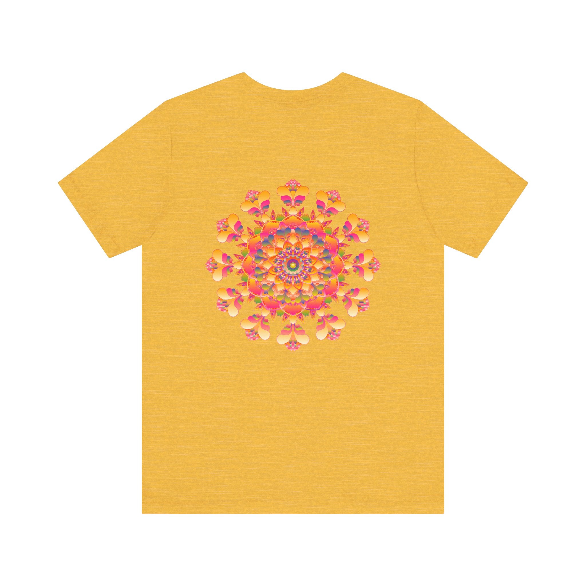 Vibrant Mandala Tee featuring intricate spiritual design for peace and harmony
