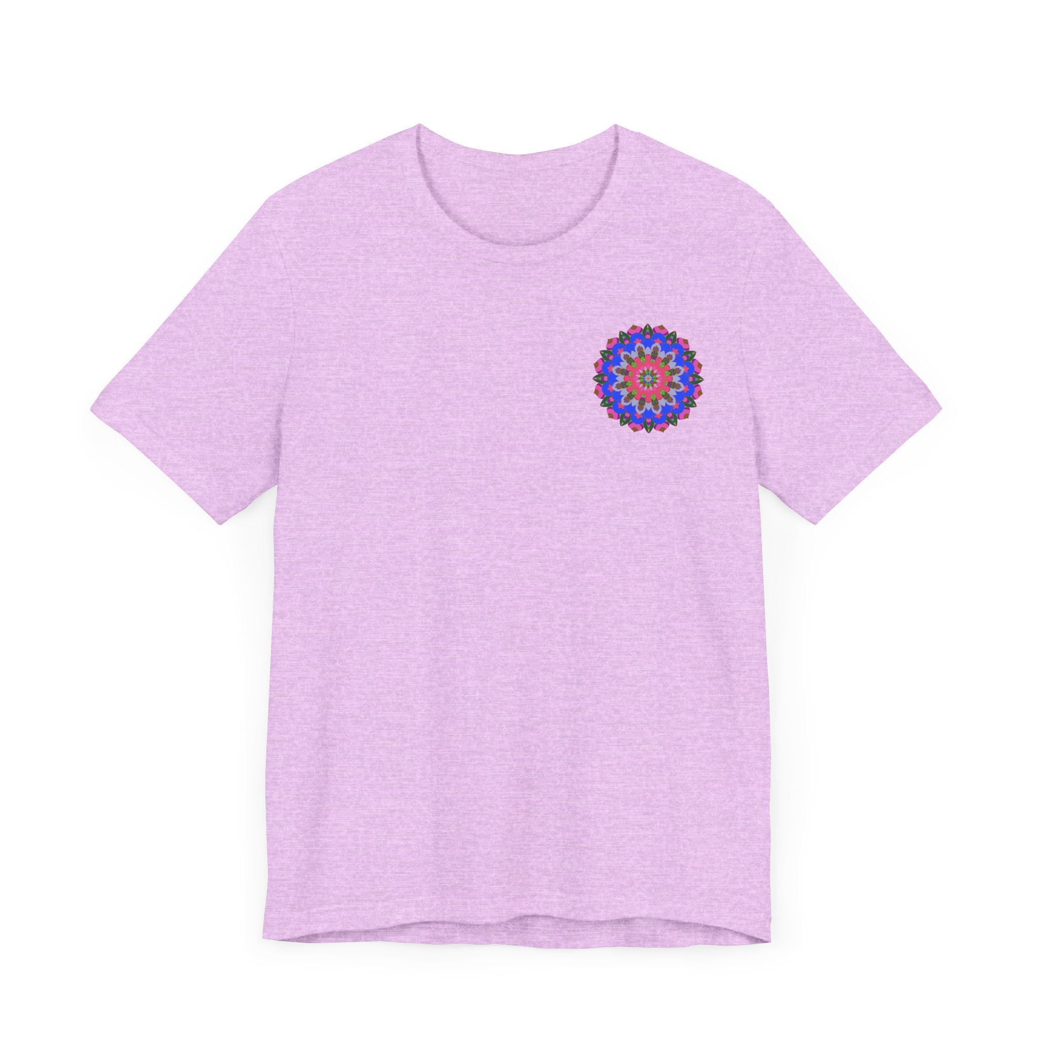 A vibrant mandala tee featuring intricate patterns and colors, representing spiritual peace and harmony for a stylish and meaningful fashion statement