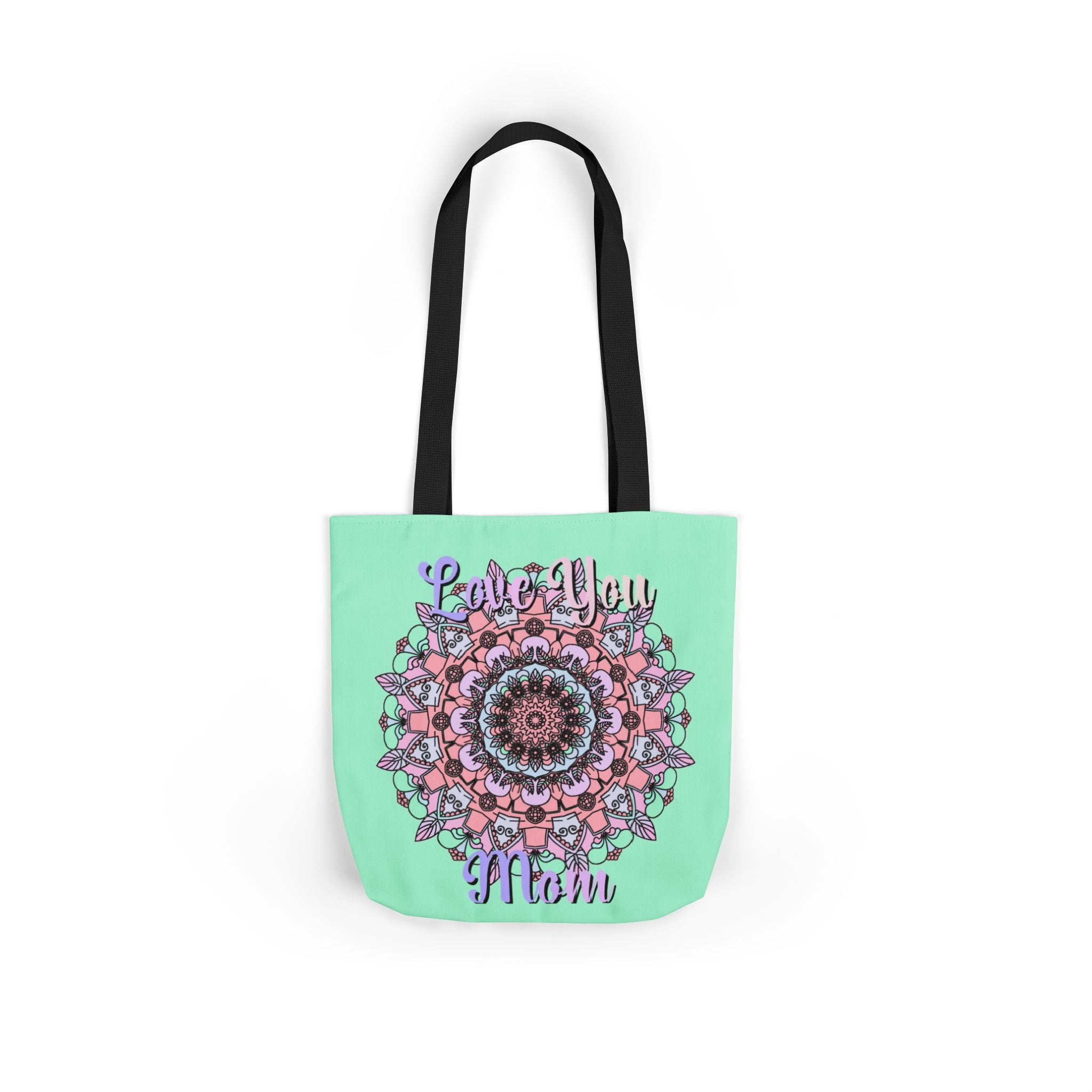 Mandala 'Love You Mom' Canvas Tote — Floral Mother's Day Gift Bag