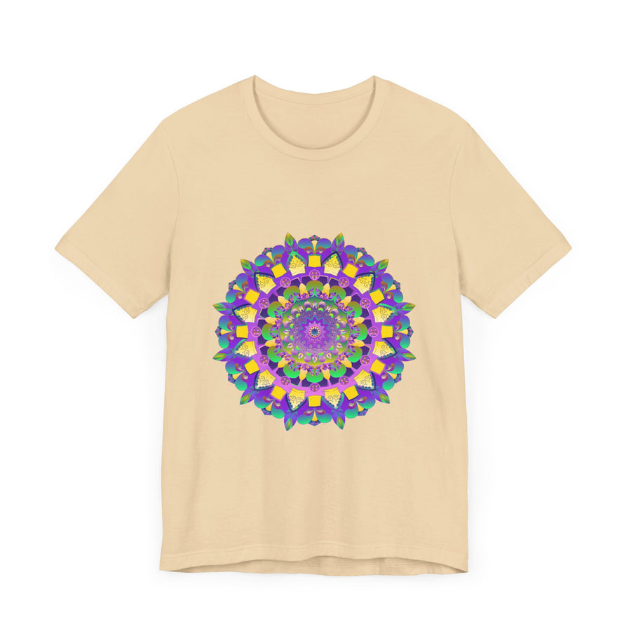 Colorful and intricate mandala design tee promoting peace and harmony