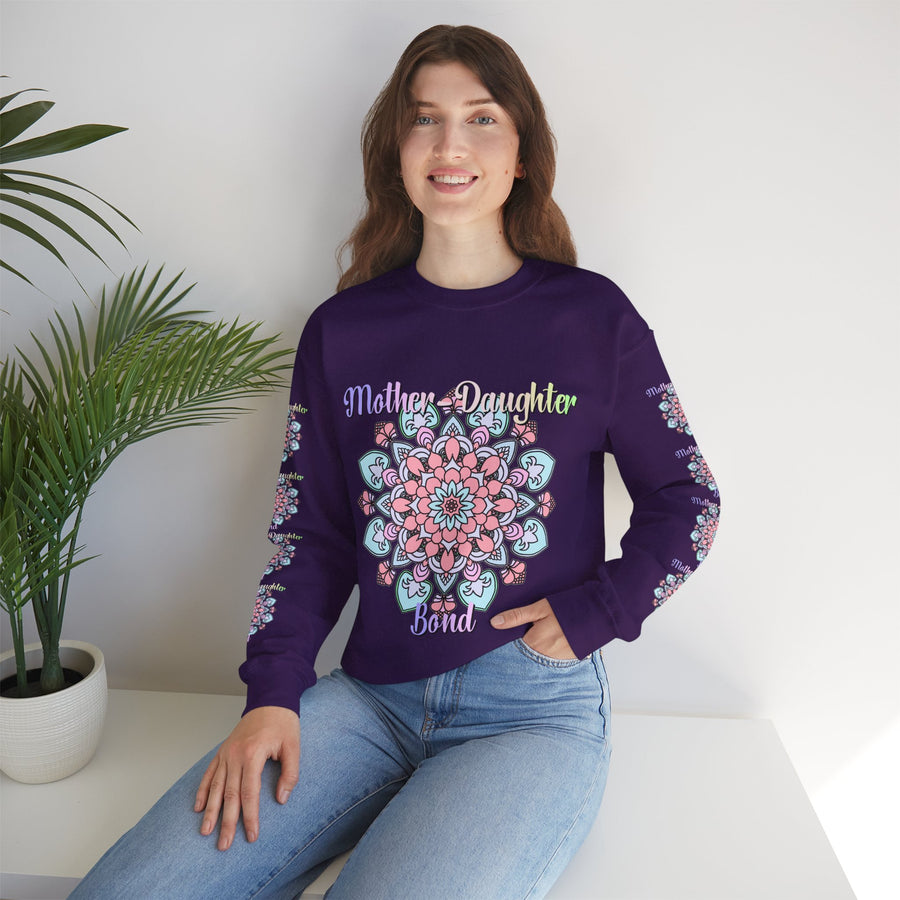 Mandala Patterned Sweatshirt Celebrating Mother-Daughter Love