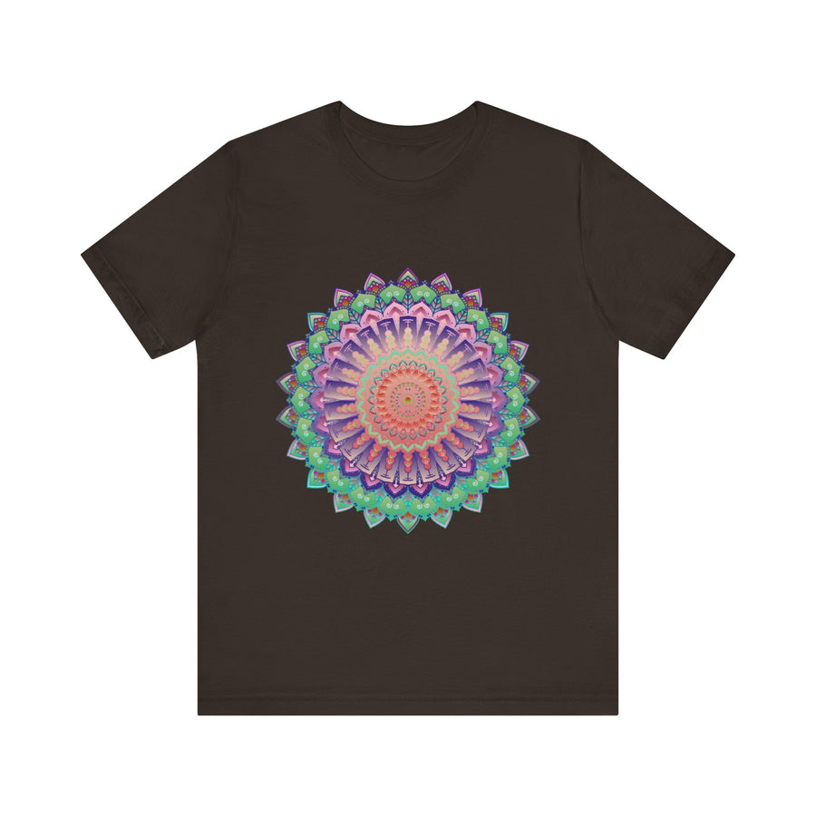 Vibrant Mandala Tee featuring a colorful and psychedelic design with intricate patterns and vibrant hues, perfect for adding a pop of color to your wardrobe
