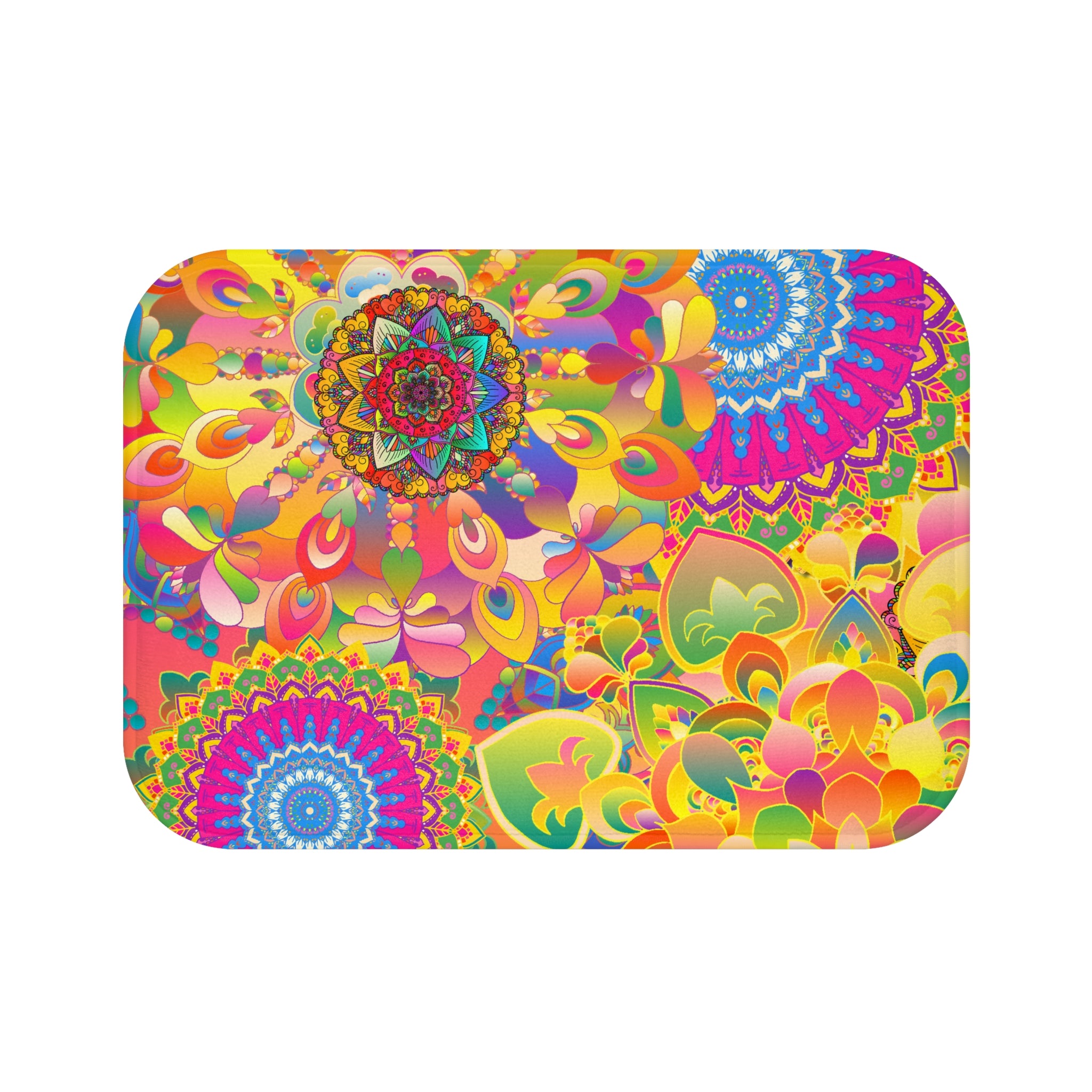 Psychedelic Floral Mandala Bath Mat