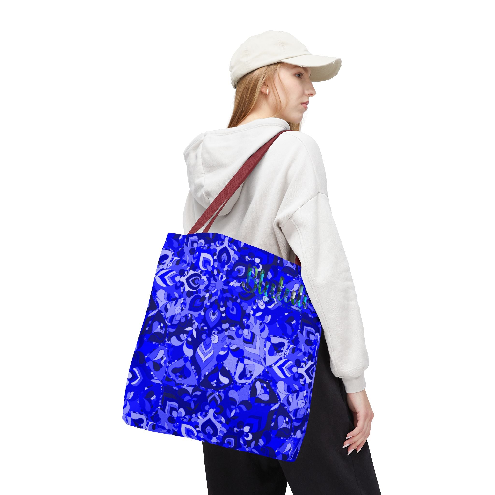 Borsa tote con design mandala blu per un uso quotidiano elegante