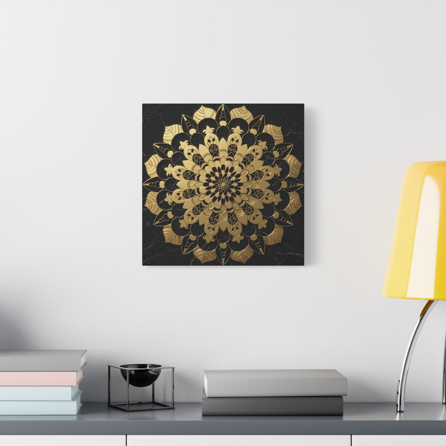 Infinite Bloom – Ornate Gold Mandala Canvas