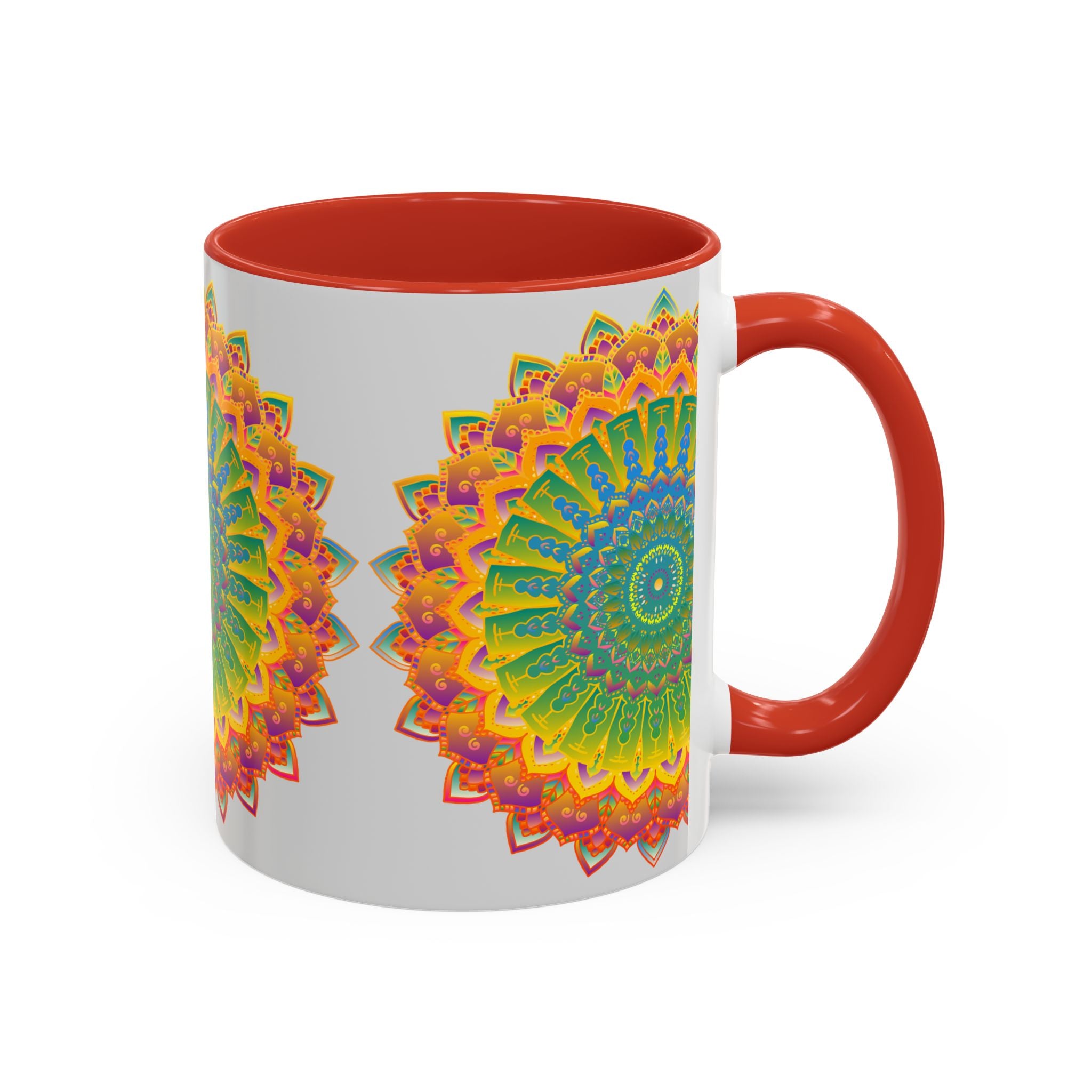 Colorful and intricate mandala art on a stylish cup