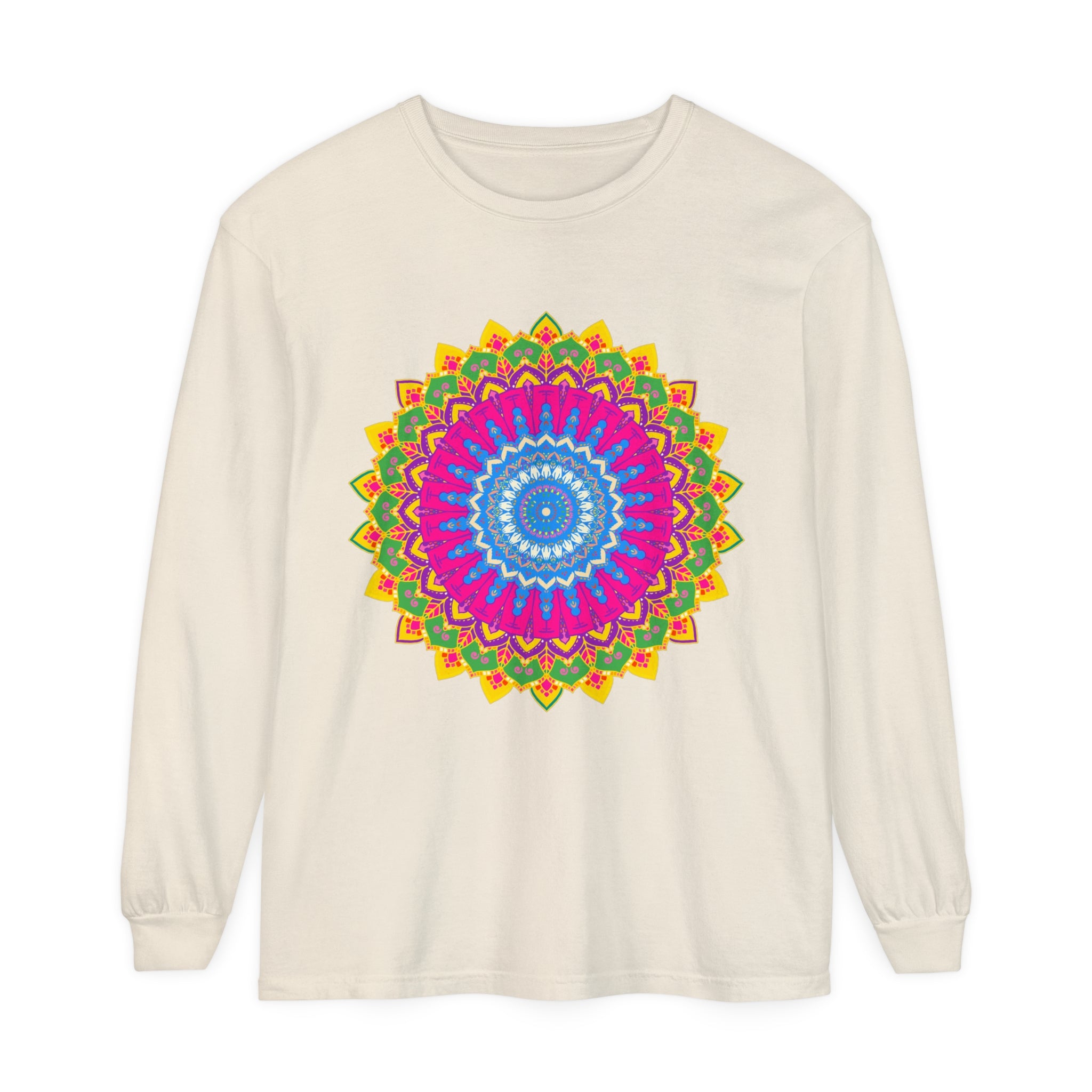 Vibrant Mandala Design Long Sleeve Shirt for All Genders