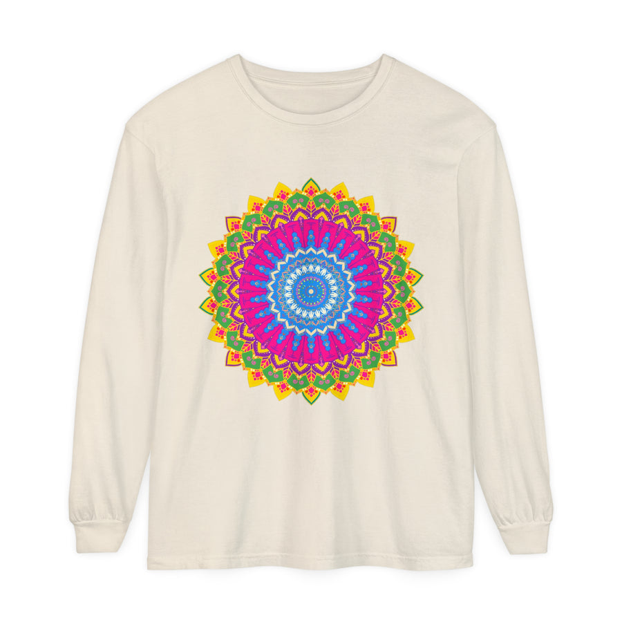 Vibrant Mandala Design Long Sleeve Shirt for All Genders