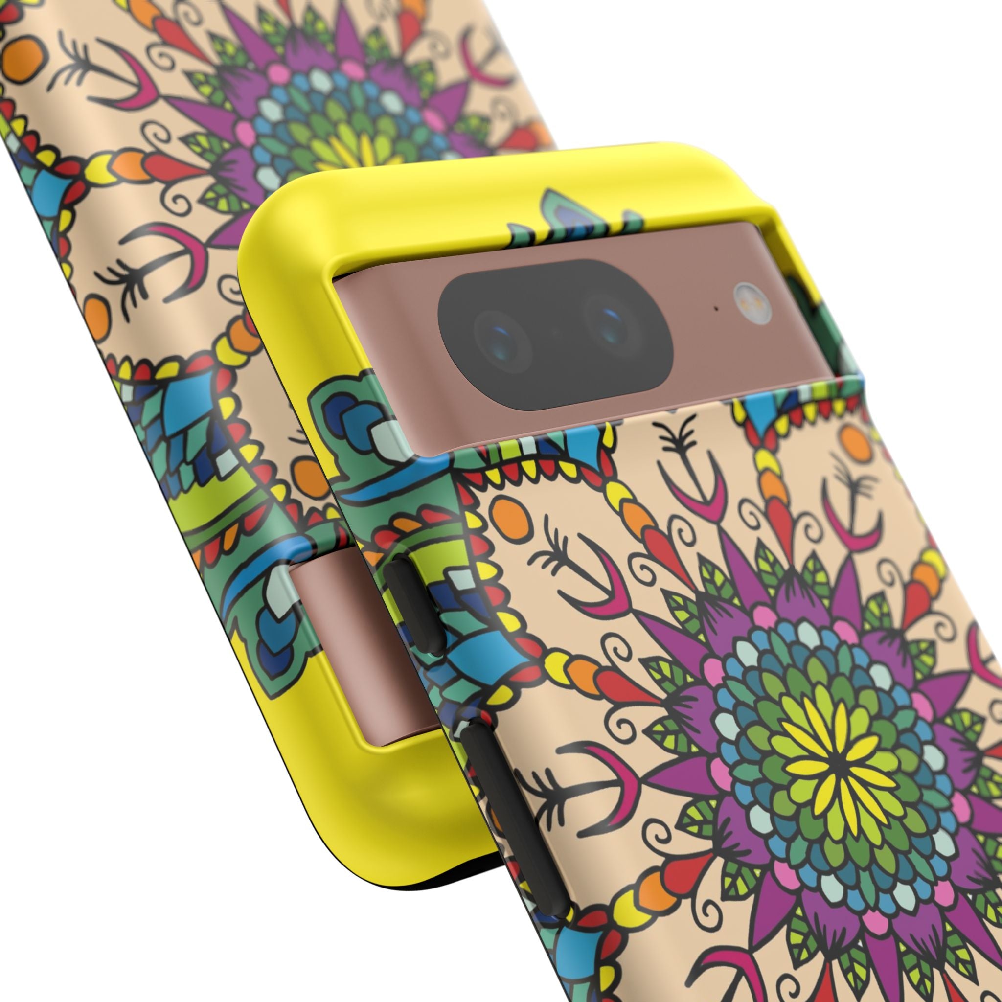 Intricate Floral Yellow Phone Case for Bold Protection and Style