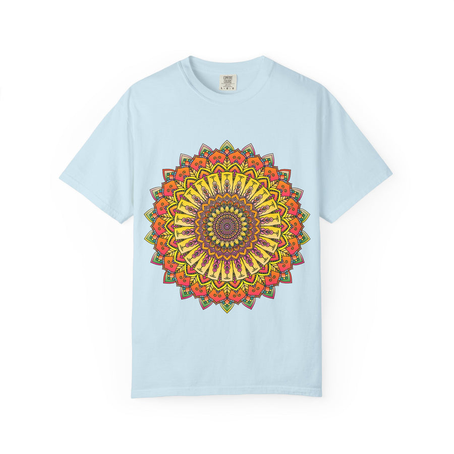 Sunburst Mandala T-Shirt — Vibrant Floral Boho Graphic Tee