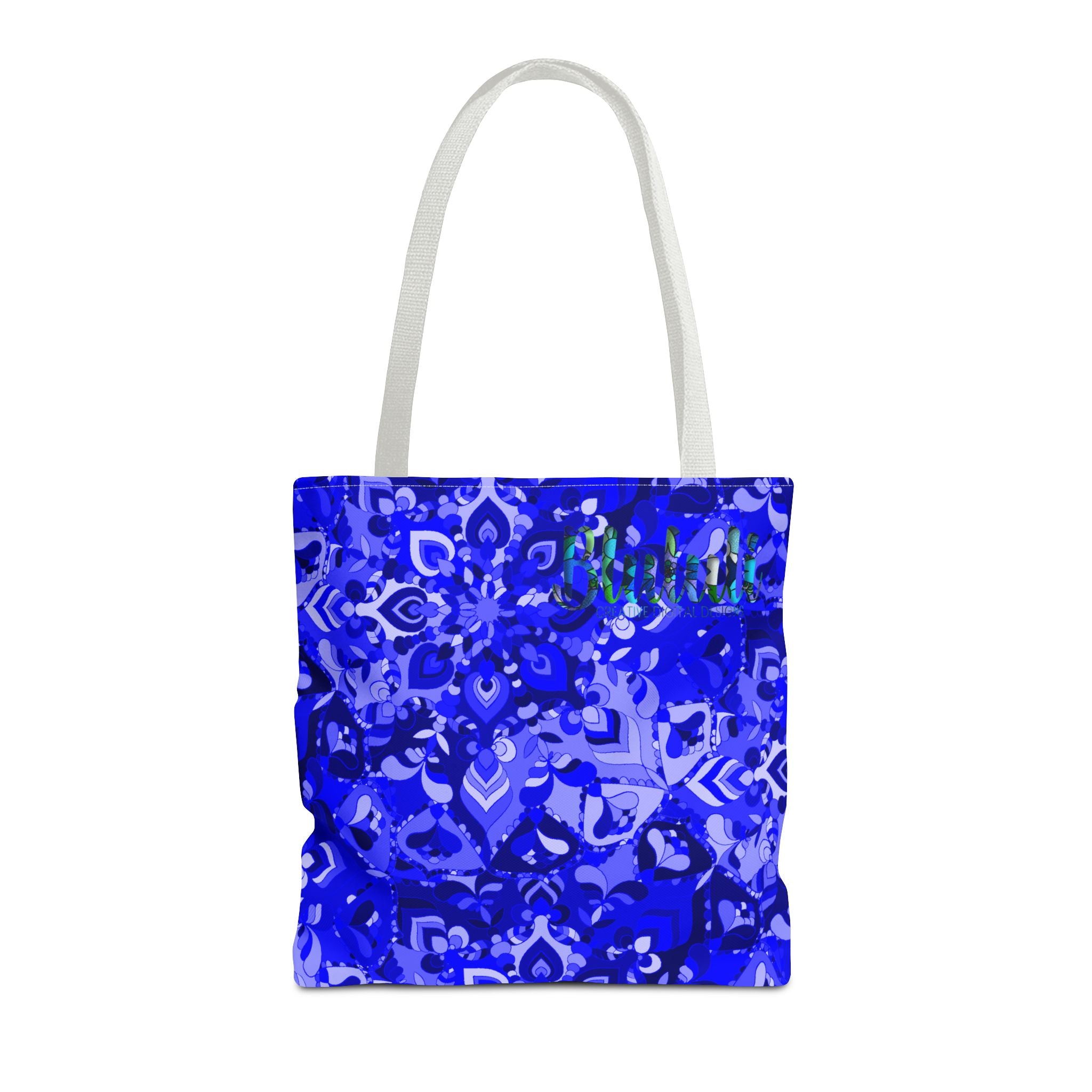 Borsa tote con design mandala blu per un uso quotidiano elegante