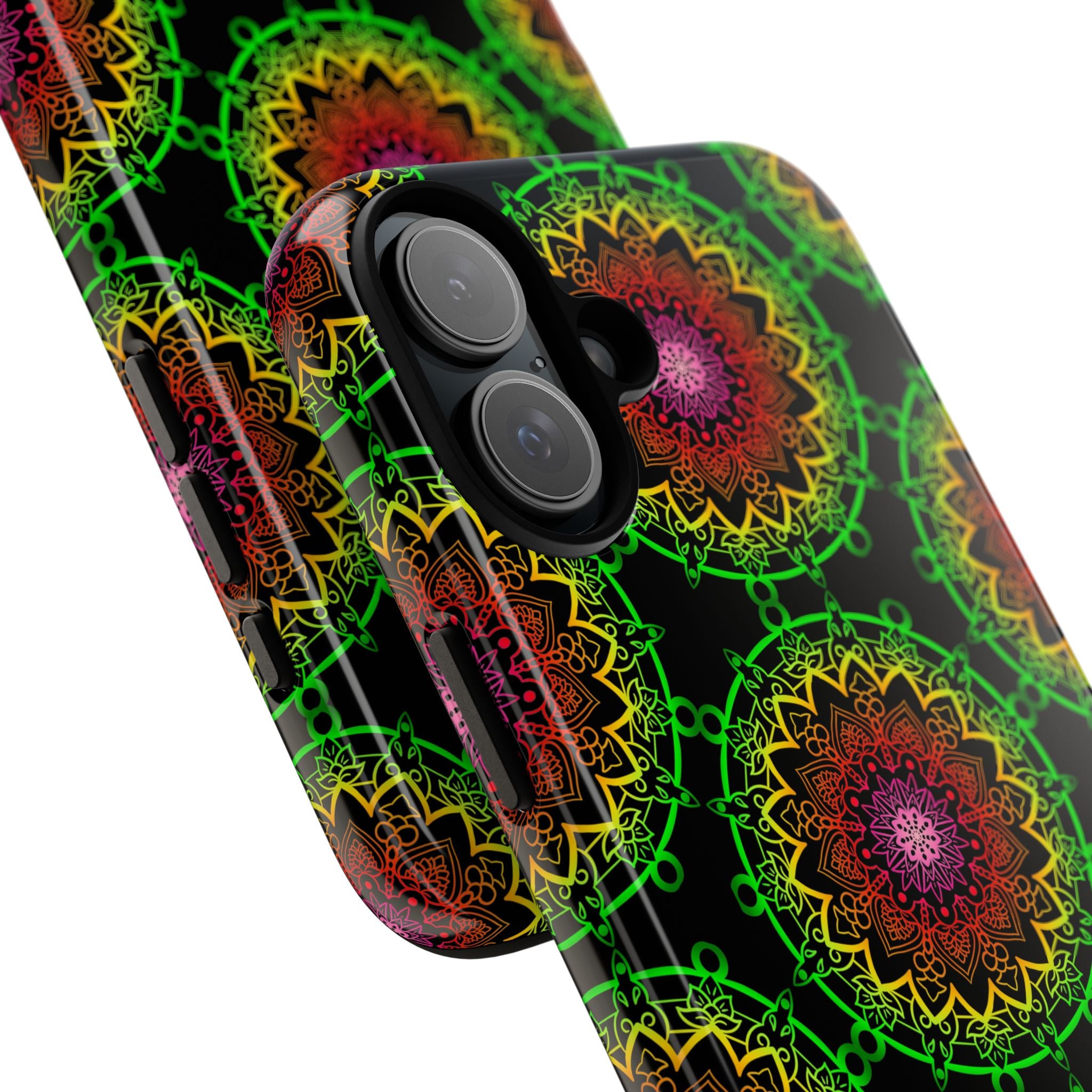 Custodia per telefono con mandala artistica, motivi audaci e stile moderno