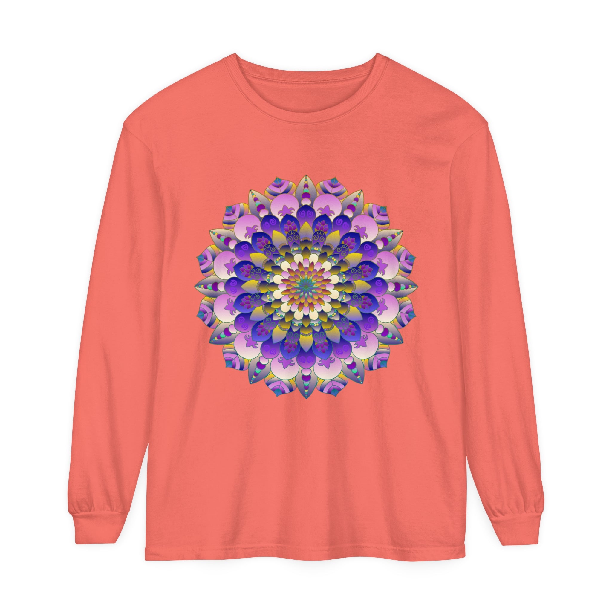 Colorful Mandala Long Sleeve T-Shirt - Psychedelic Art image 15