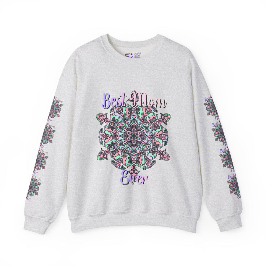 Mandala Design Sweatshirt in Soft Pink and Lavender for Moms