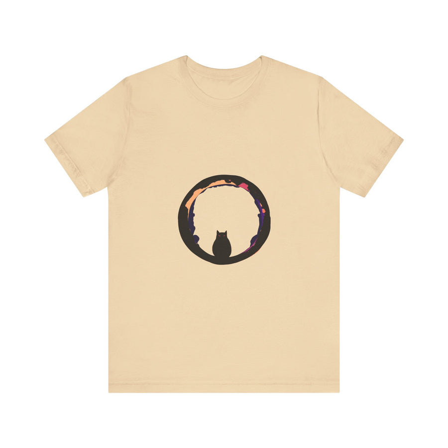 Black Cat Mystery Moon T-Shirt featuring a spooky and stylish design