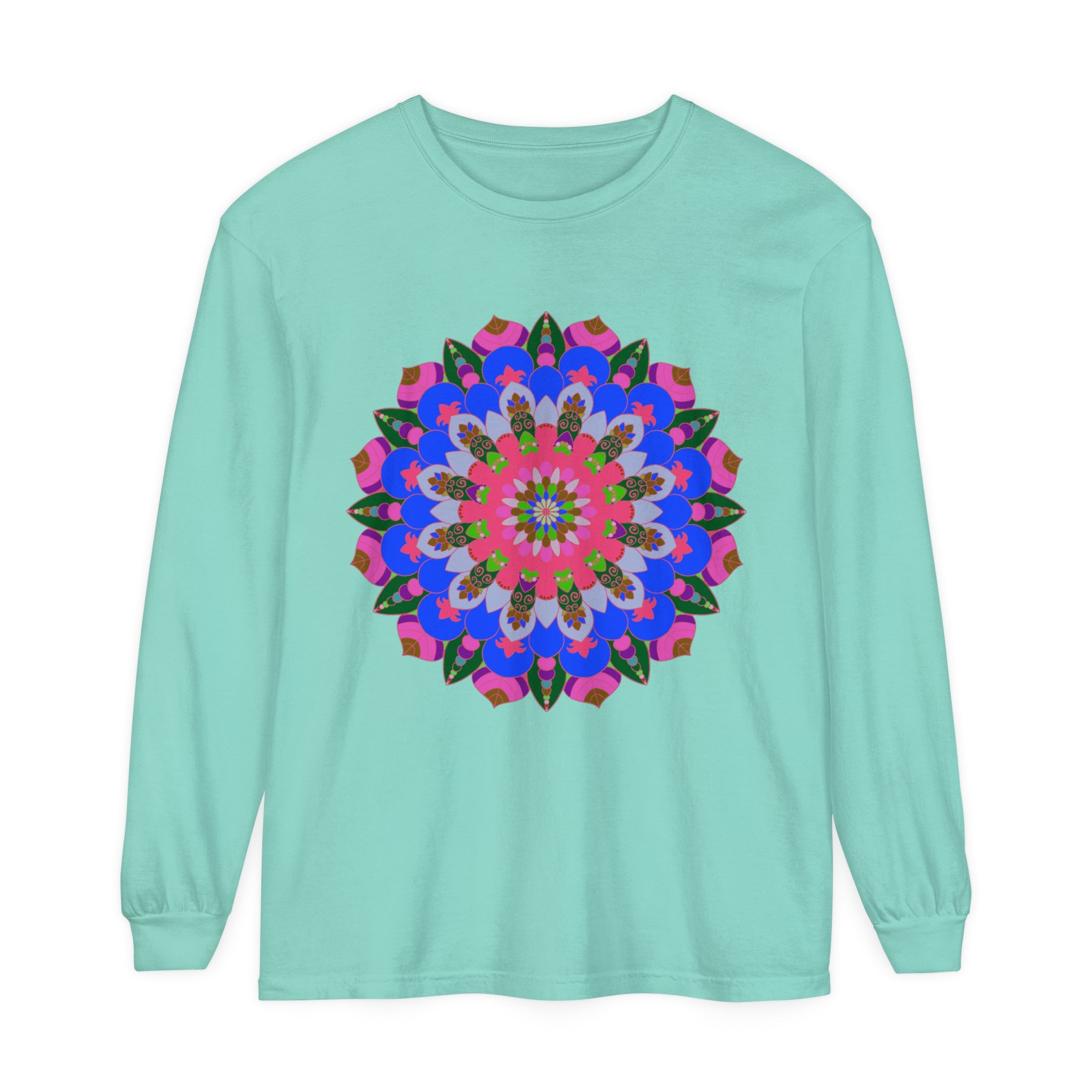 Colorful Mandala Long Sleeve T-Shirt for Comfort and Style