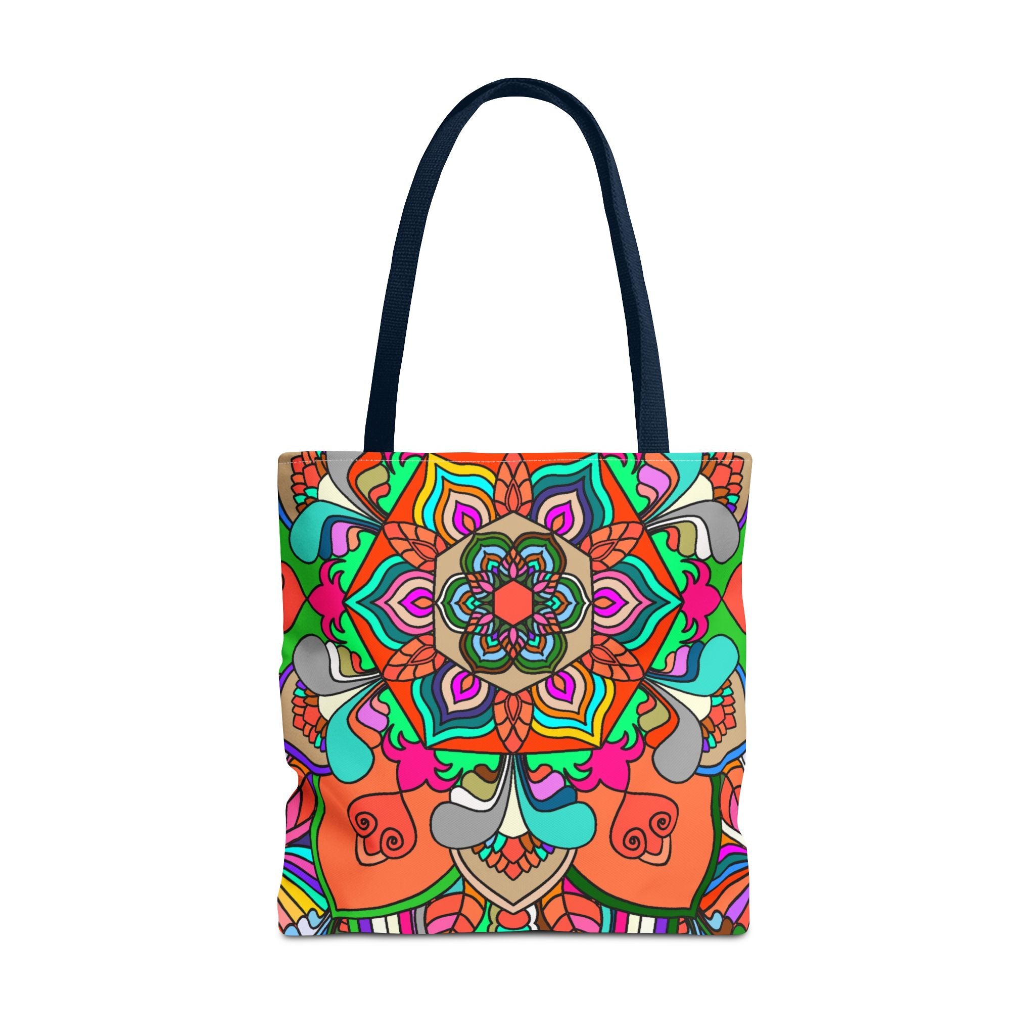 Bunte Mandala-Tragetasche – Strand- und Markttasche mit lebendigem Boho-Allover-Print