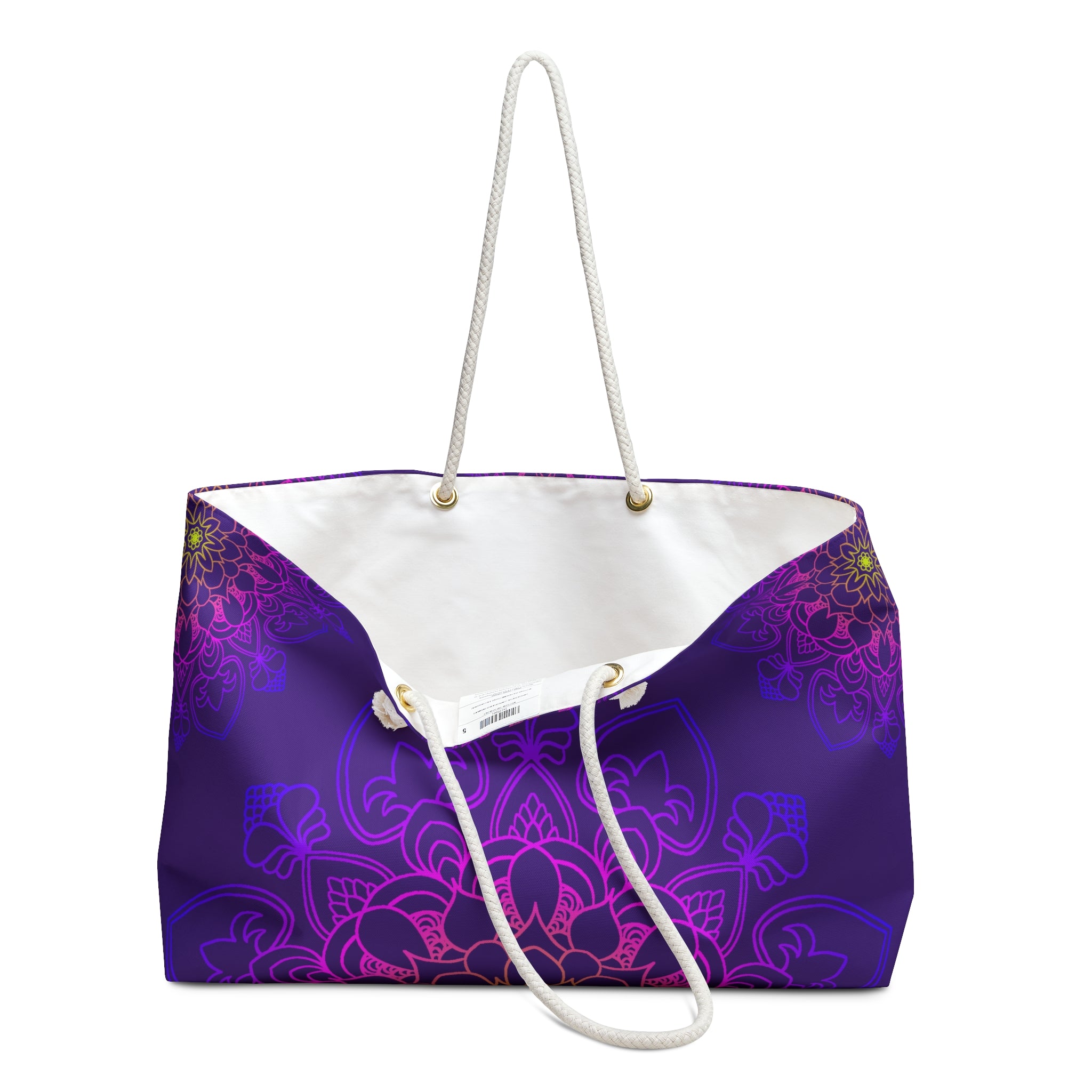 Borsa da viaggio con mandala viola - Elegante borsa da weekend per le avventure