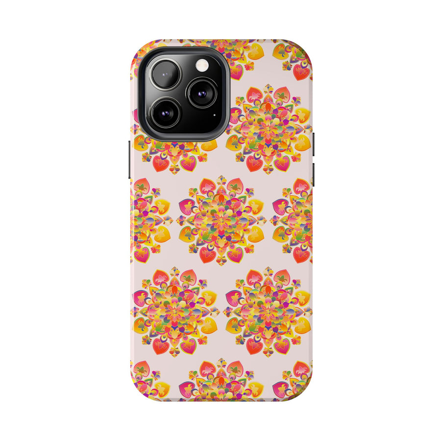 Phone Case - Hand-Drawn Mandala Art - Light Pink Long Description 72