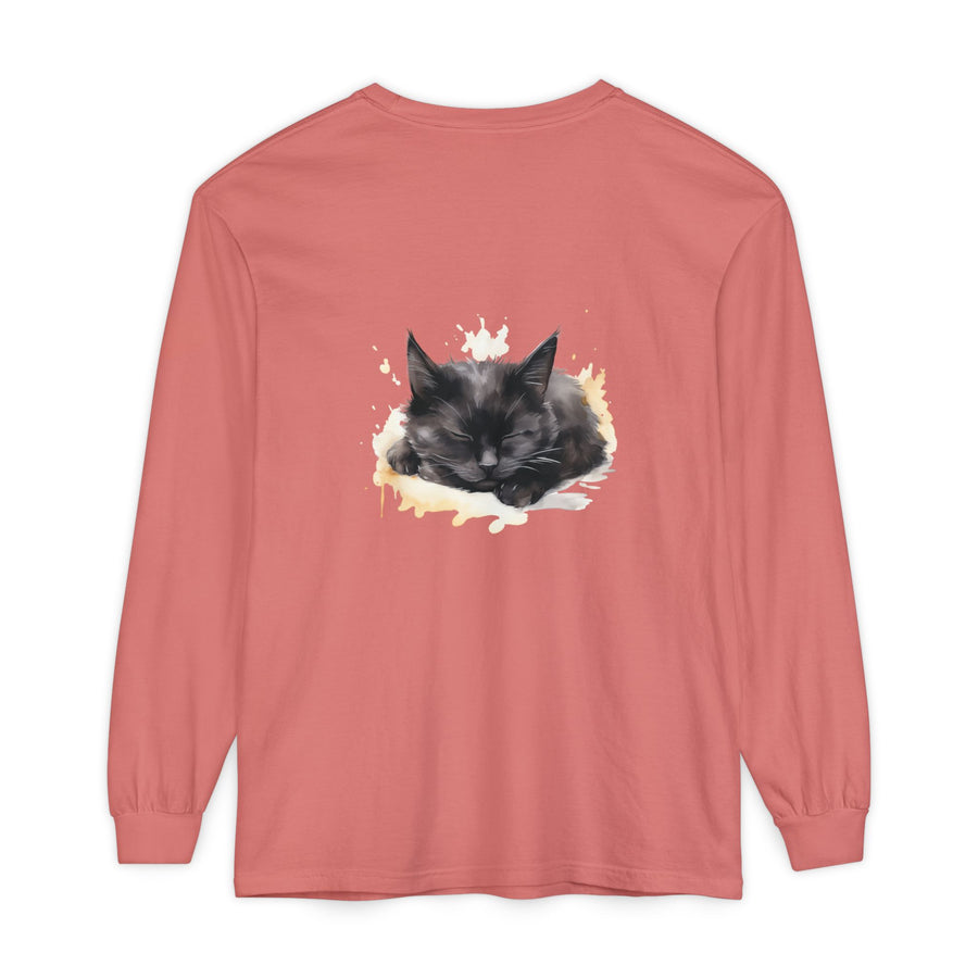 Full Sleeve Tee | Sleepy Cat Watercolor