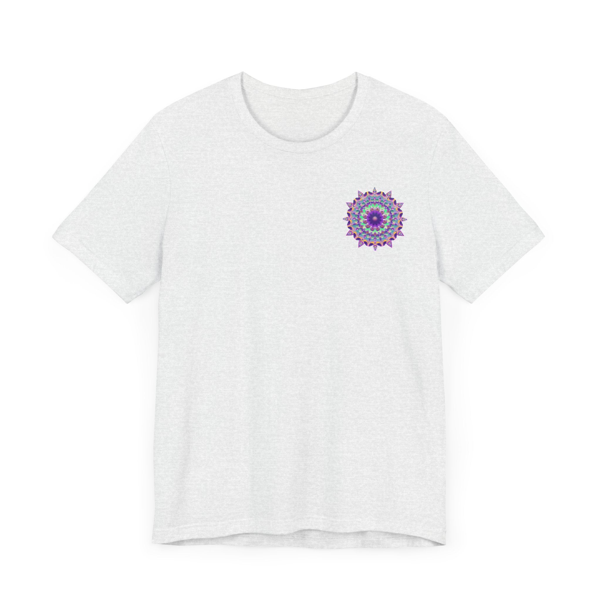 Colorful mandala tee featuring unique spiritual designs for peace and harmony