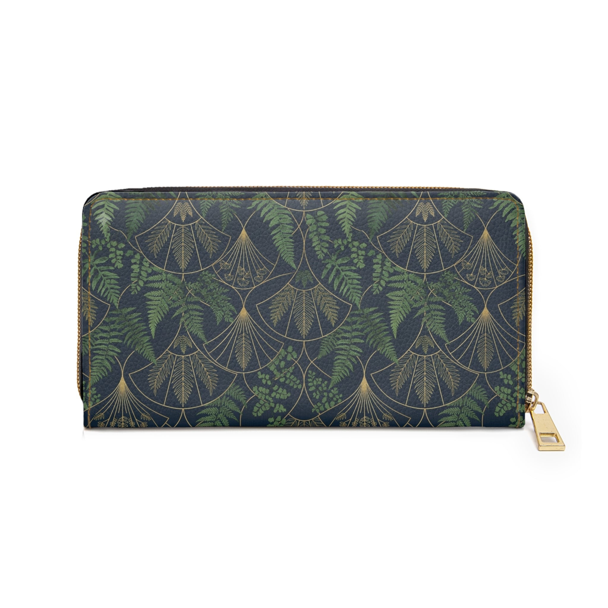 Fern Art Deco Zipper Wallet — Patterned Wallet
