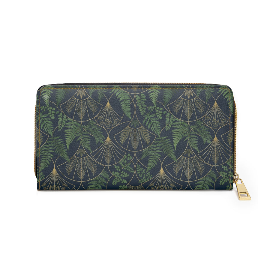 Fern Art Deco Zipper Wallet — Patterned Wallet